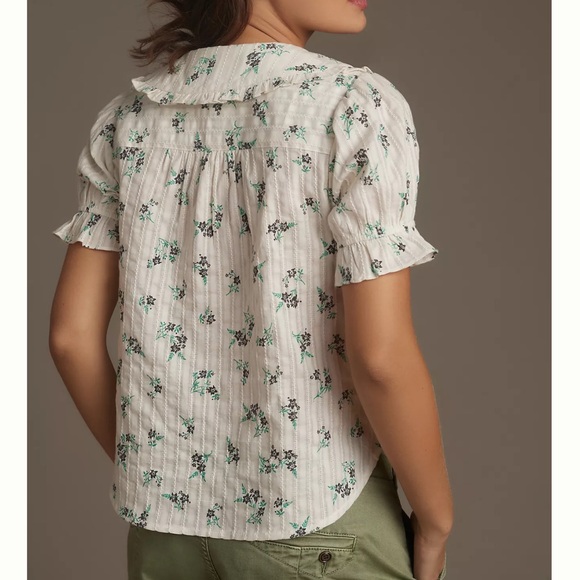Pilcro anthropologie the keira collard floral blouse - Picture 2 of 7